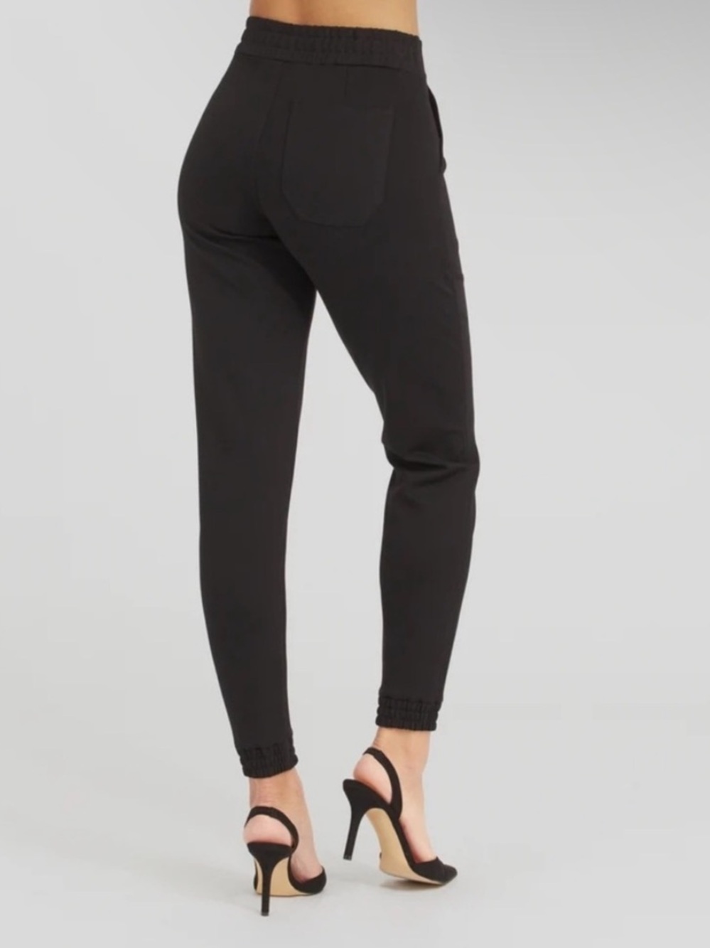 (M) Spanx Perfect Pant Joggers Black Medium Ponte Business Casual Pull-on - Picture 13 of 15
